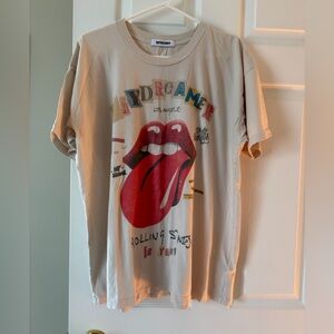 Daydreamer Beige Rolling Stones Oversized Tee